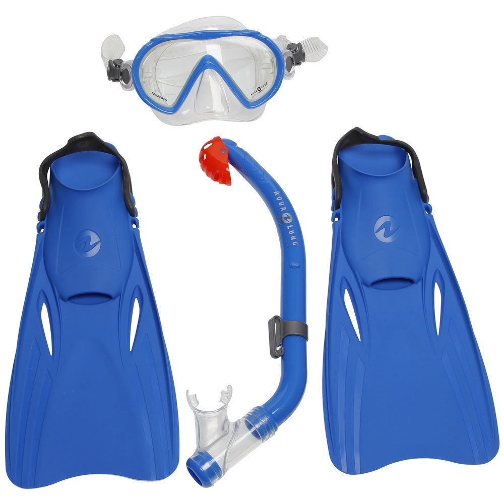 Aqualung kit gafastubo y aletas snorkel niño SET SANTA CRUZ JR S/M vista frontal