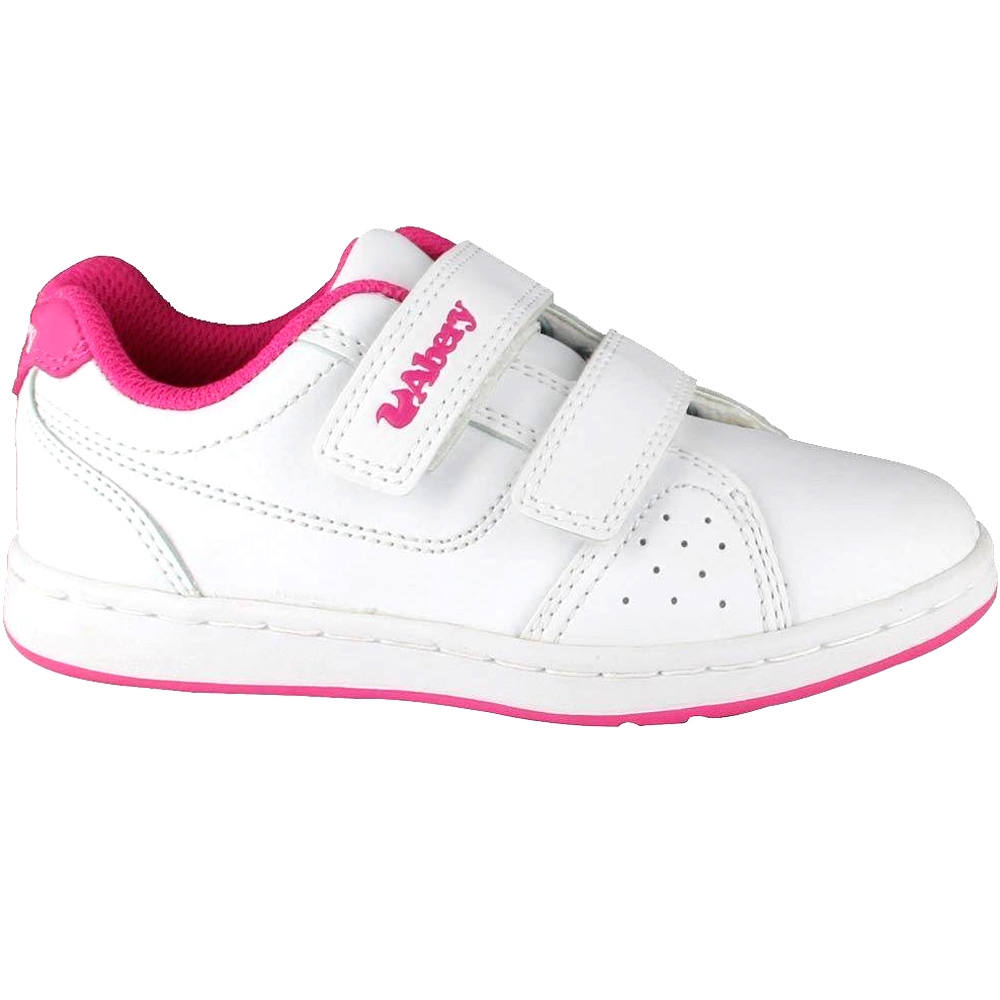 Abery zapatilla multideporte niño FIRST WALK GIRL WHITE/FUXIA lateral exterior