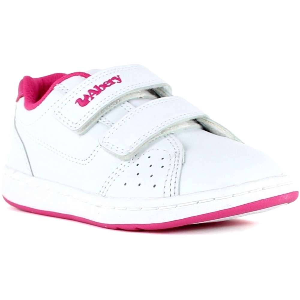 Abery zapatilla multideporte niño FIRST WALK GIRL WHITE/FUXIA vista superior