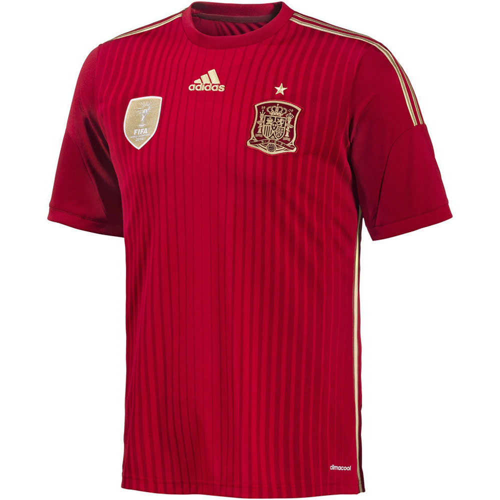 adidas camiseta de fútbol oficiales CAMISETA ESPANA PRIMERA EQUIPACION 2014 vista frontal