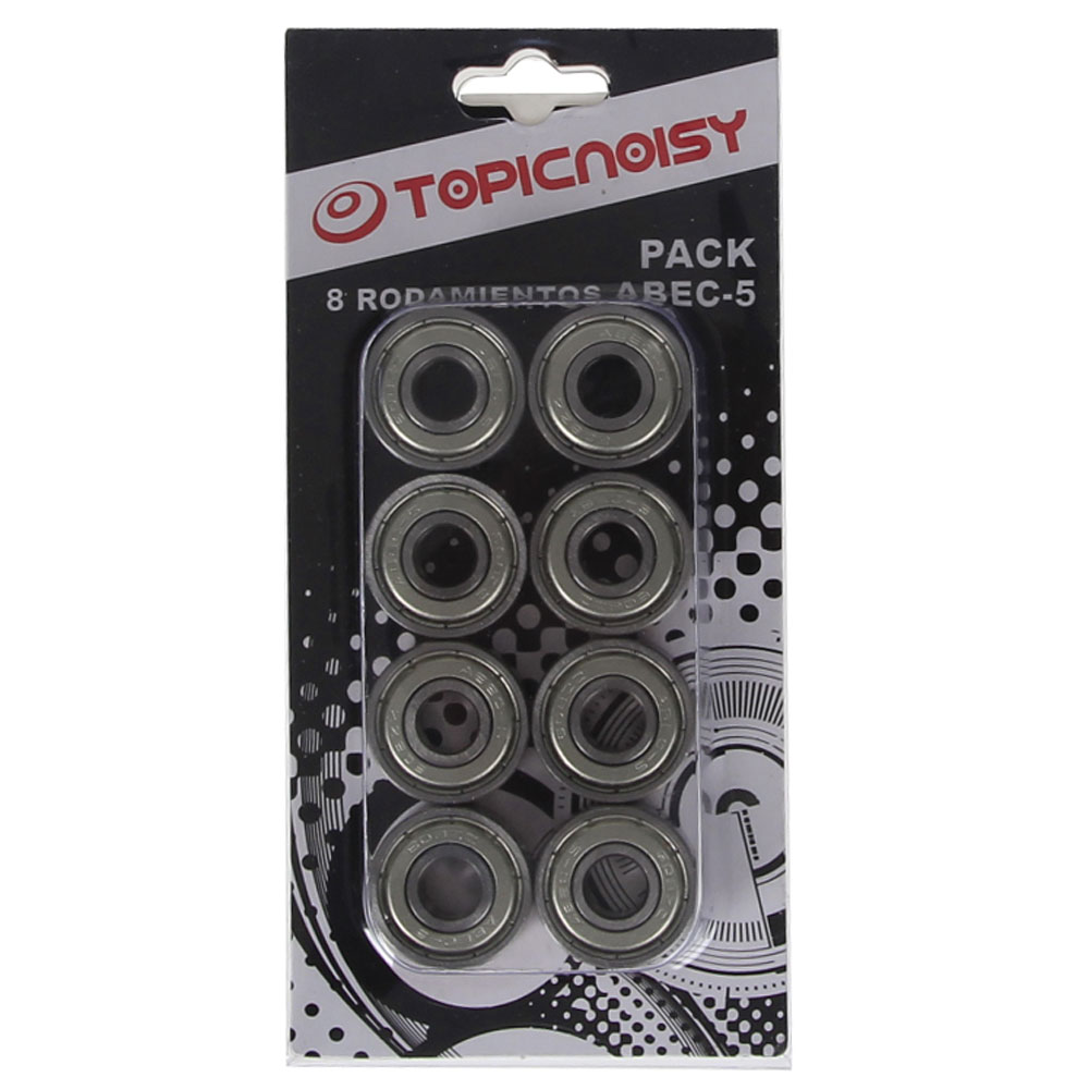 Topic Noisy ruedas skate PACK 8 RODAMIENTOS ABEC-5 vista frontal