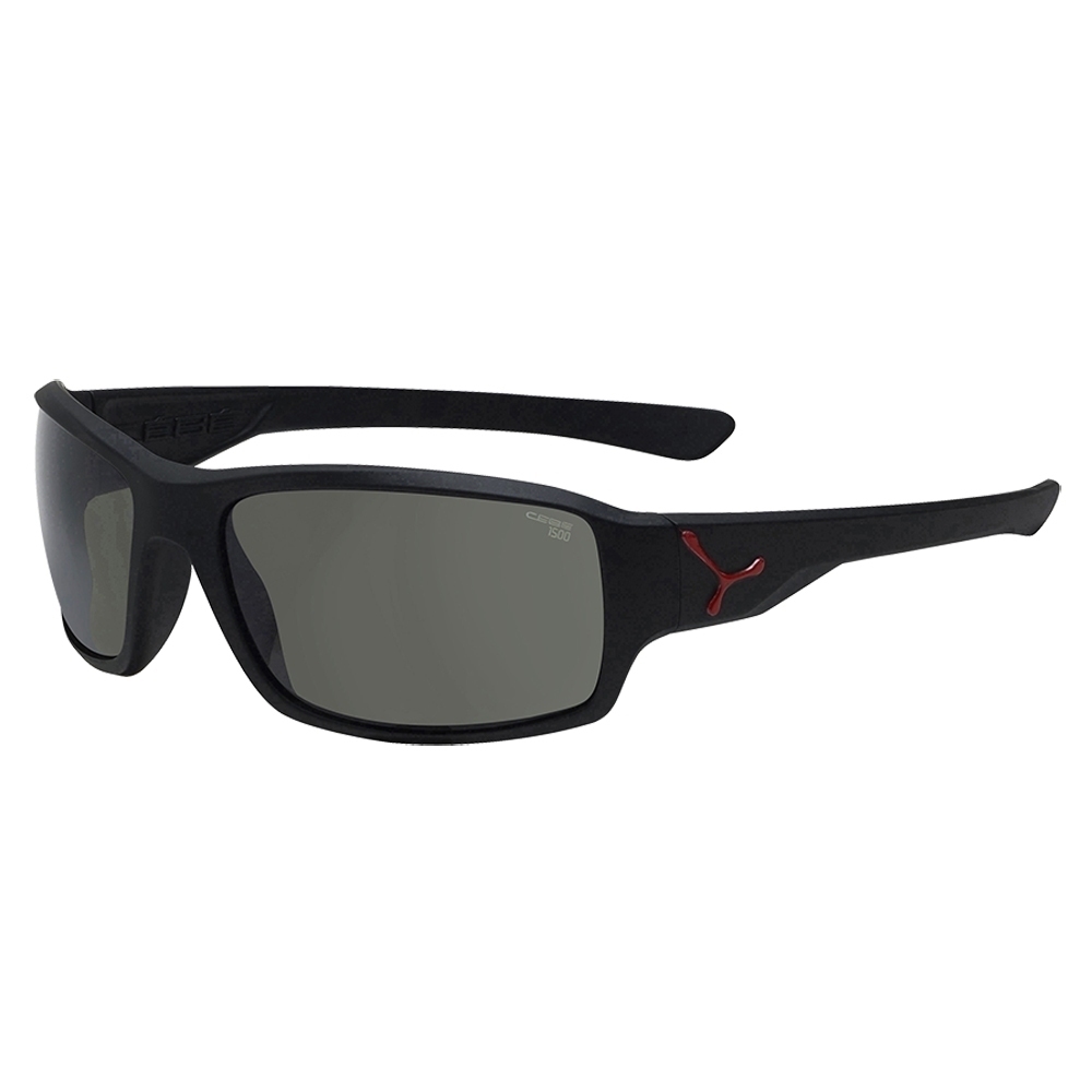 Cebe gafas deportivas HAKA MATT BLACK RED Zone Grey vista frontal