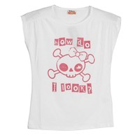 Abery camiseta manga corta niña K-T-RAMPELL WHITE vista frontal