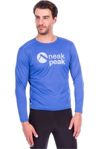 Neak Peak camiseta montaña manga larga hombre T-MAPS OLYMPIA BLUE vista frontal