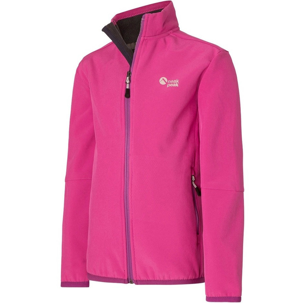 Neak Peak chaqueta softshell niño K-B-YERBARA RAPSBERRY ROSE vista frontal