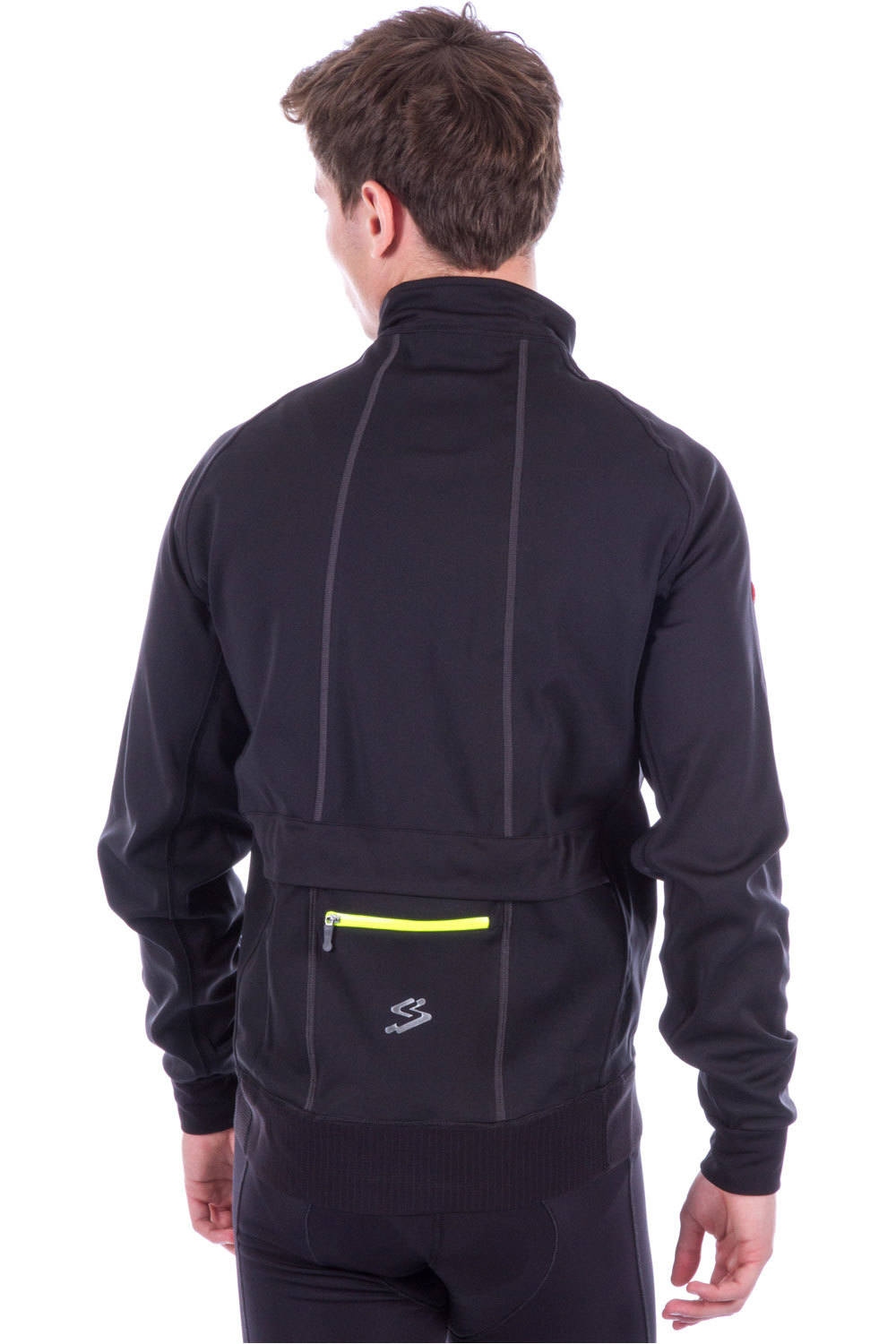 Spiuk cortavientos ciclismo hombre CHAQUETA ELITE PRO HOMBRE 2015 NEGRO/AMA vista trasera