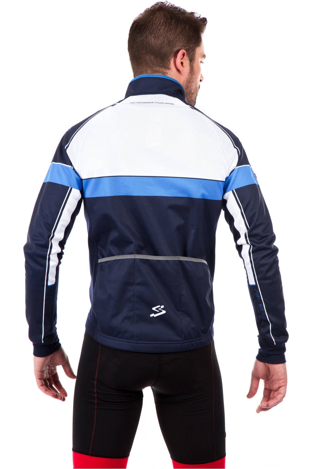 Spiuk cortavientos ciclismo hombre CHAQUETA PERFORMANCE HOMBRE 2015 AZUL MARINO/BLANCO vista trasera