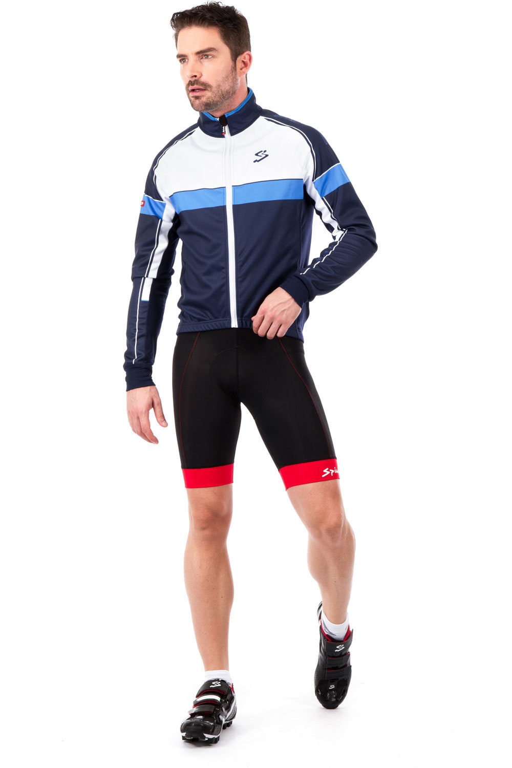 Spiuk cortavientos ciclismo hombre CHAQUETA PERFORMANCE HOMBRE 2015 AZUL MARINO/BLANCO vista detalle