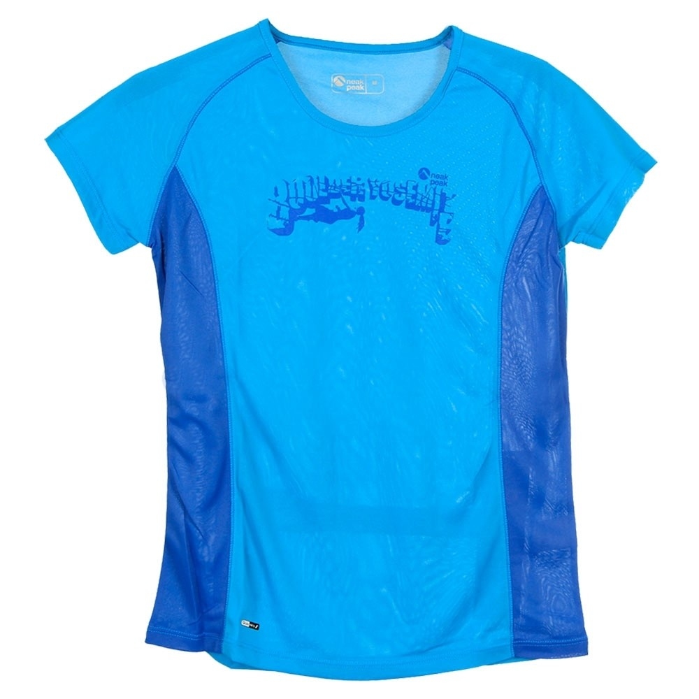 Neak Peak camiseta montaña manga corta mujer T-SANSA NEON BLUE vista frontal