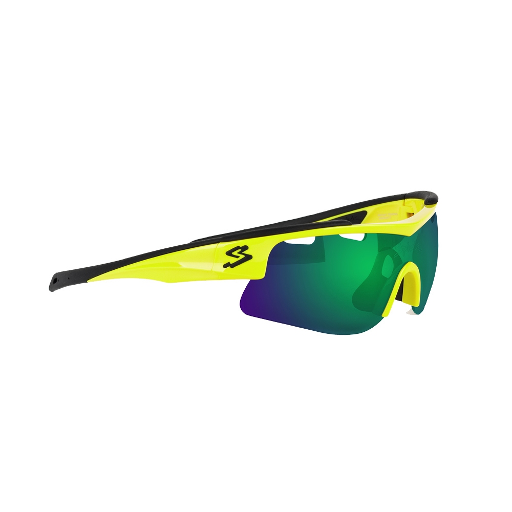 Spiuk gafas ciclismo GAFA ARQUS LENTE ESPEJO VERDE AMARILLO vista frontal