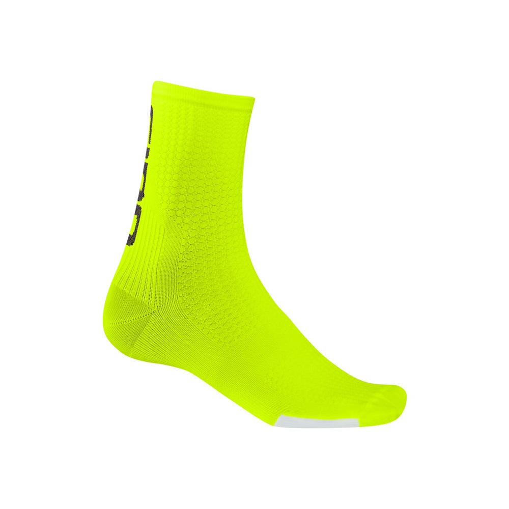 Giro calcetines ciclismo HRC TEAM 2019 HIGHLIGHT YELLOW/BLACK vista frontal