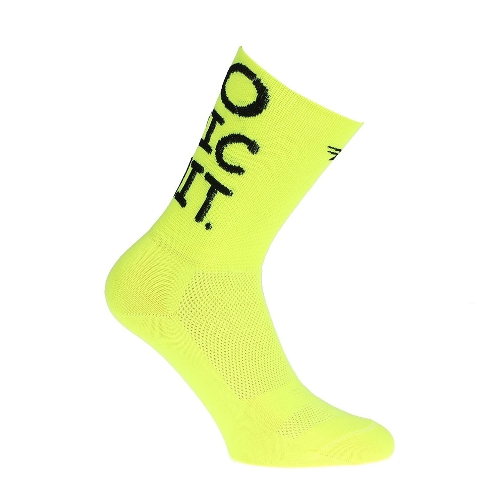 Defeet calcetines ciclismo AIREATOR HI TOP  5 DO EPIC SHIT vista frontal