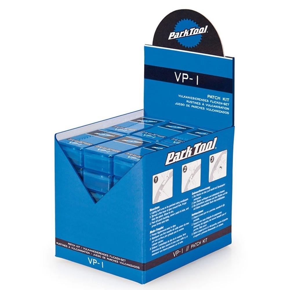 Park Tool parches bicicleta VP-1 CAJA PARCHES PARK TOOL DISPLAY 36 U vista frontal