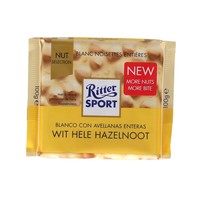 Ritter Sport Aperitivos/Snacks R.SPORT TABL. NEW BLANCO AVELLANAS 100 G vista frontal