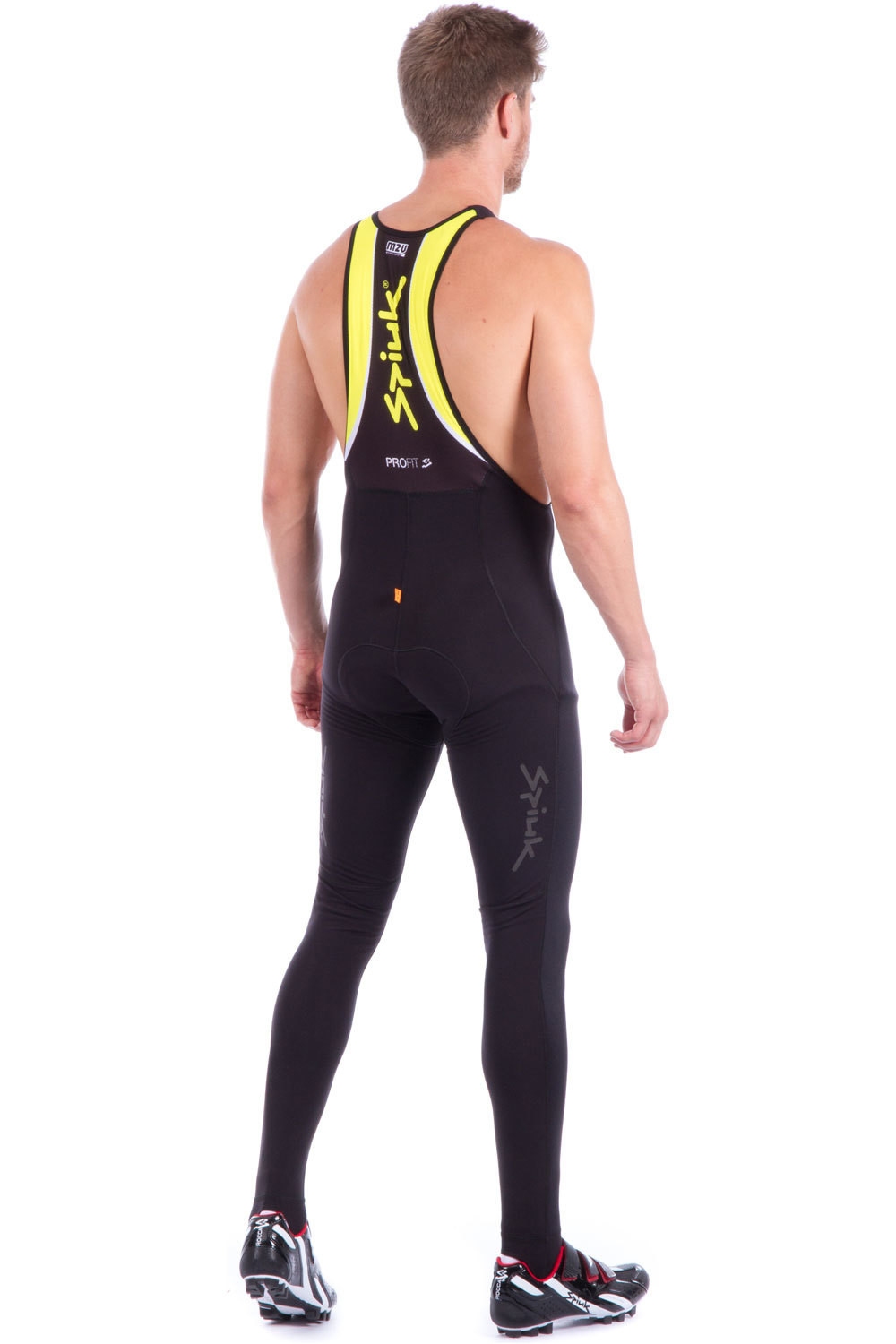 Spiuk culotte largo hombre ELITE PLUS HOMBRE 2016 NEGRO/AMARILLO AV vista trasera