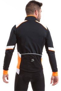 Spiuk cortavientos ciclismo hombre CHAQUETA TEAM HOMBRE 2016 NEGRO/NARANJA AV/BLANCO vista trasera