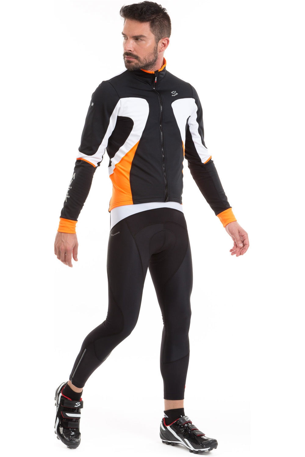 Spiuk cortavientos ciclismo hombre CHAQUETA TEAM HOMBRE 2016 NEGRO/NARANJA AV/BLANCO vista detalle