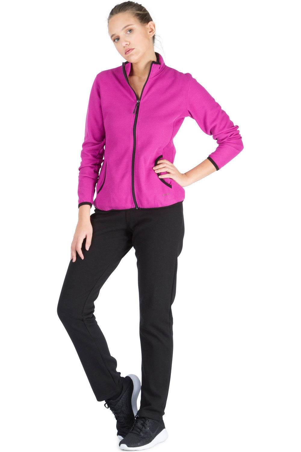 Abery chándal mujer CH-Buck Black/Fucsia Red vista detalle