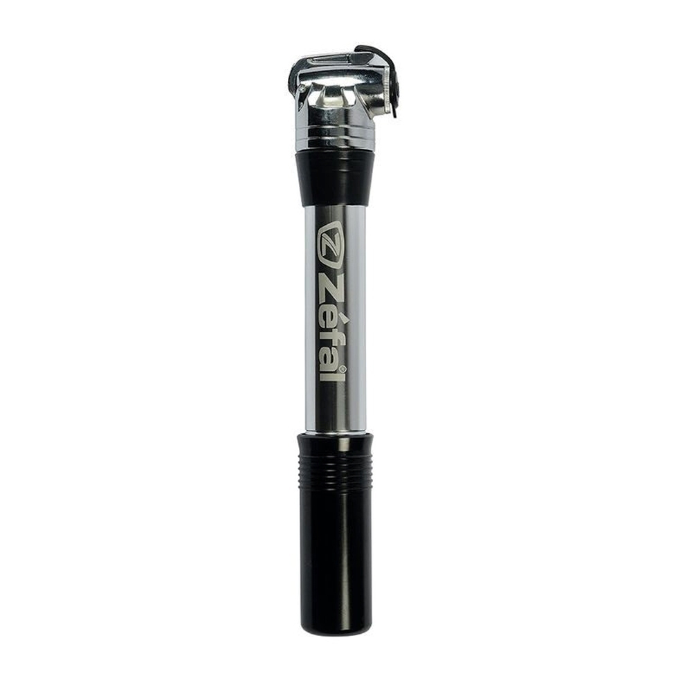 Zefal inflador de mano MINI ZEFAL MTB Z CROSS ALUMINIO PLATA/NEGRO vista frontal