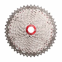 Sun Race cassette mtb CASSETTE 11 VELOCIDADES 11-46 METAL CHAMPAGNE vista frontal