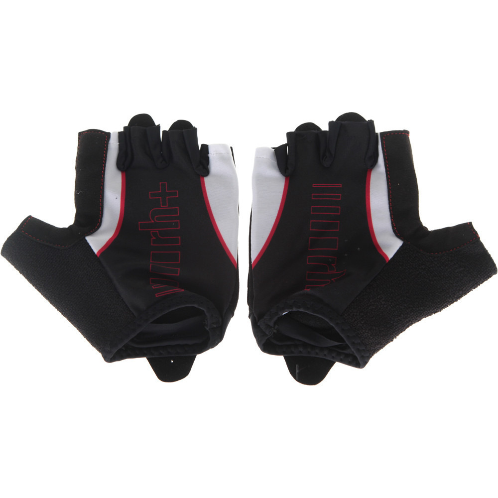 Rh+ guantes cortos ciclismo ZERO GLOVE BLACK/WHITE/RED vista frontal
