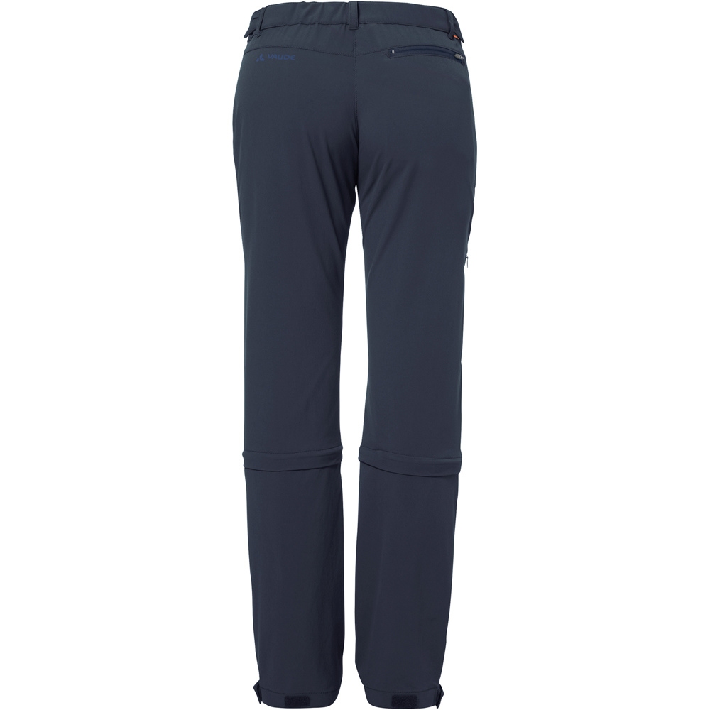 Vaude pantalón montaña mujer Farley Stretch Capri T-Zip II vista trasera