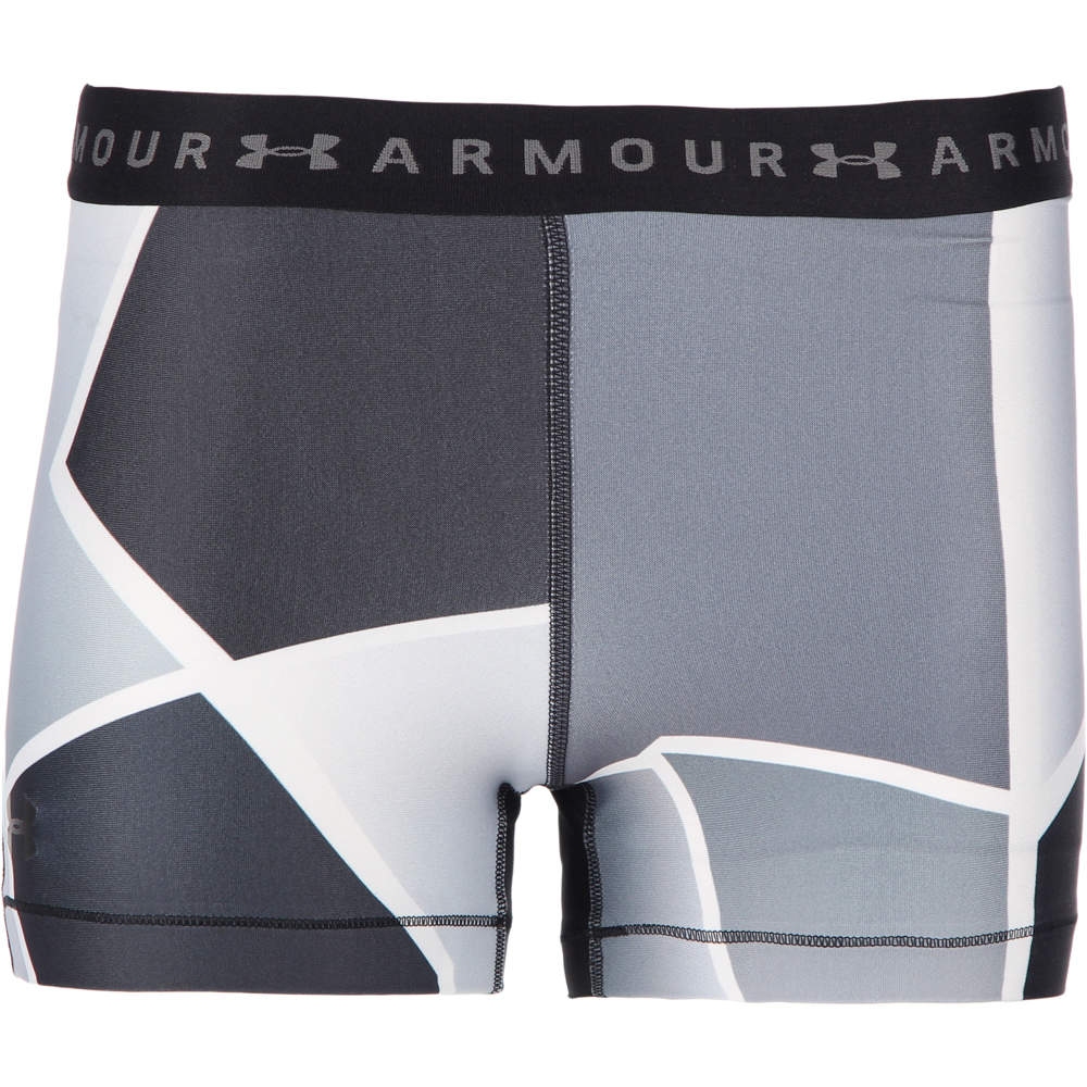 Under Armour pantalones y mallas cortas fitness mujer UA HG ARMOUR ENGINEER SHORTY-BLK/GPH/BLK vista frontal