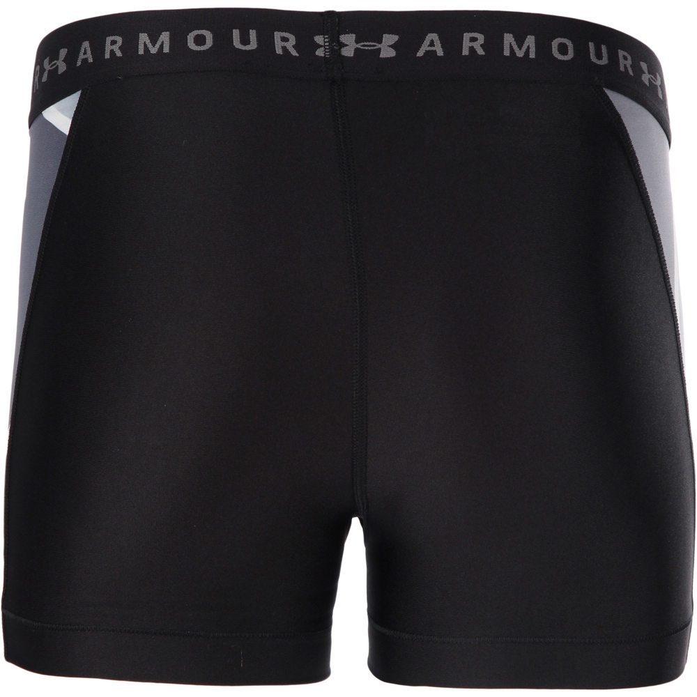 Under Armour pantalones y mallas cortas fitness mujer UA HG ARMOUR ENGINEER SHORTY-BLK/GPH/BLK vista trasera