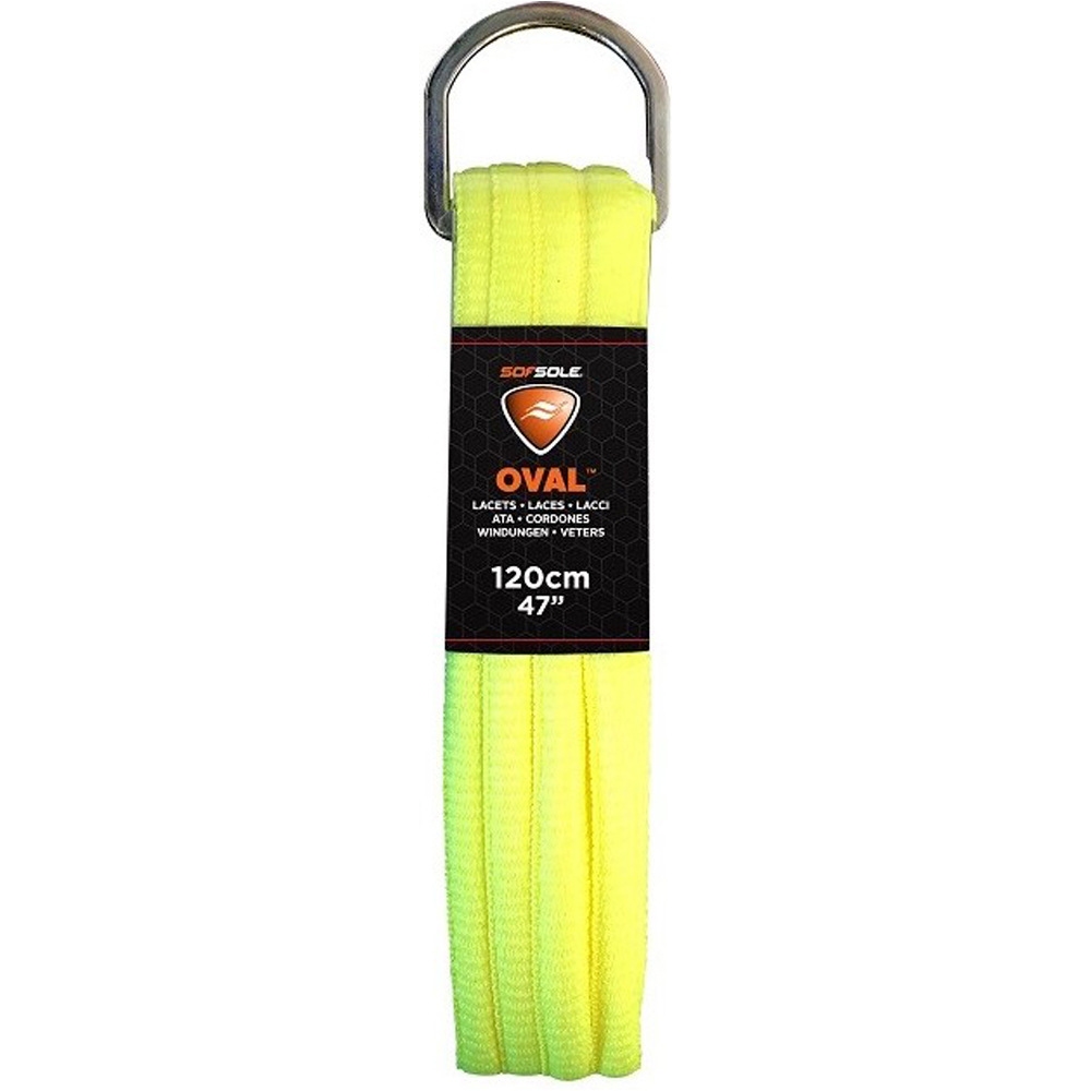 Sof Sole cordones OVAL 120 YELLOW NEON vista frontal