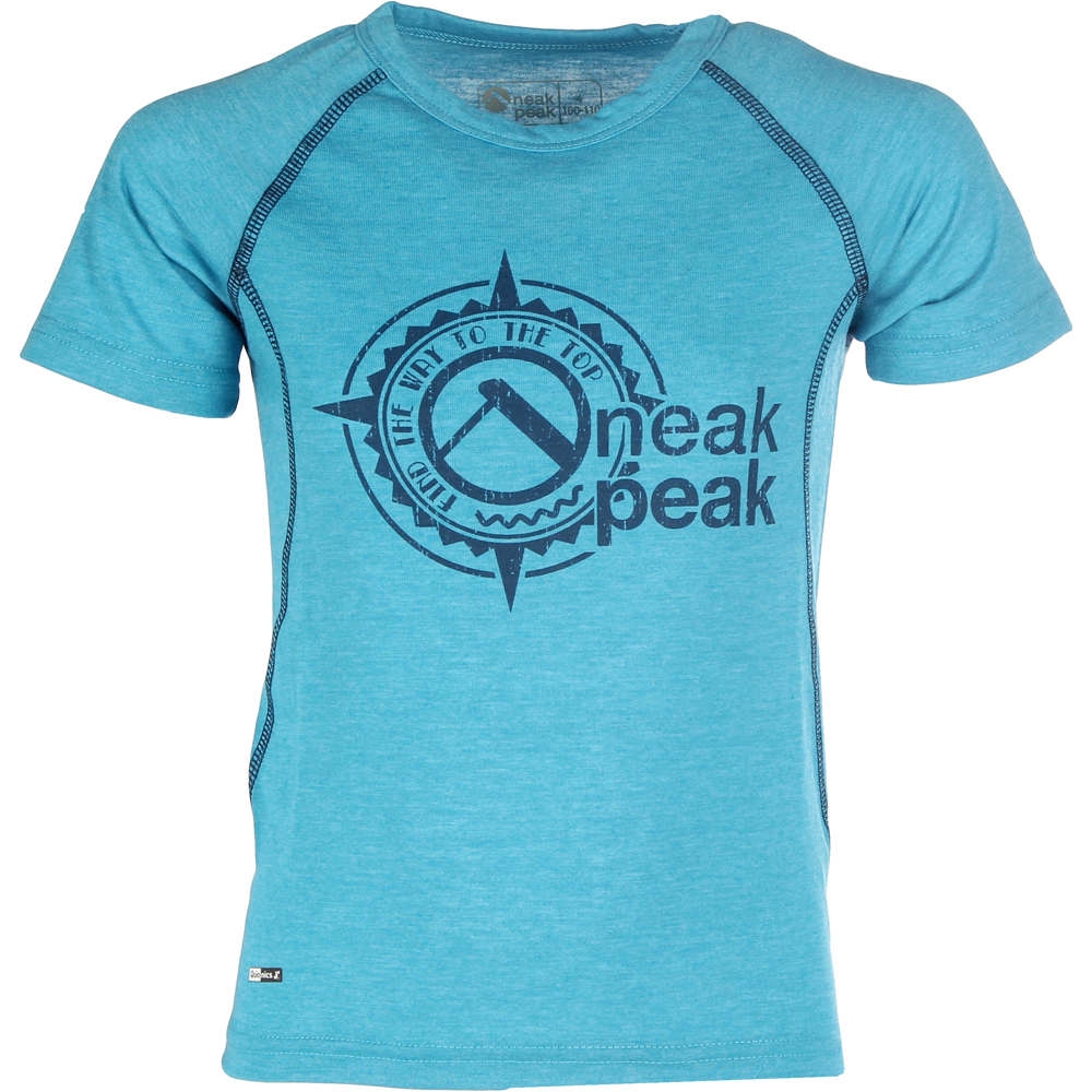 Neak Peak camiseta montaña manga corta niño K-T-LERIN CARIBBEAN SEA vista frontal