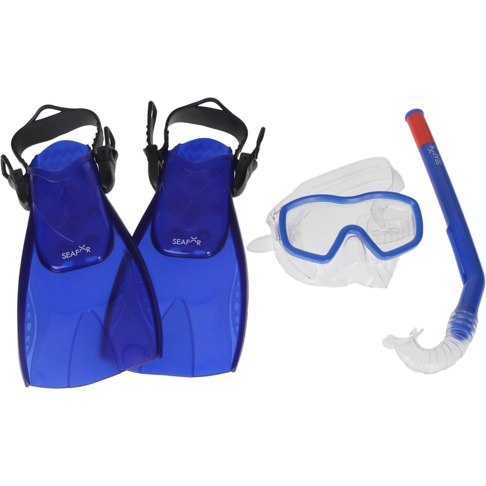 Seafor kit gafastubo y aletas snorkel niño SEAMOOD JR vista frontal