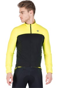 Giordana cortavientos ciclismo hombre Chaqueta Impermeable AV 100 H2O - Amarillo Fluor/Negro vista frontal