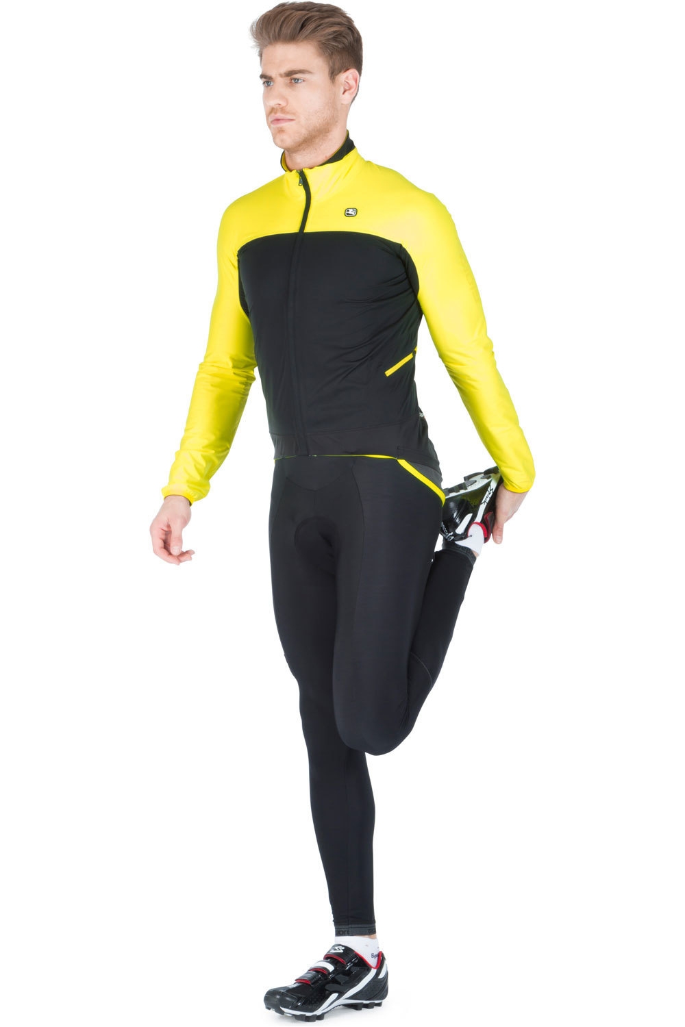 Giordana cortavientos ciclismo hombre Chaqueta Impermeable AV 100 H2O - Amarillo Fluor/Negro vista detalle