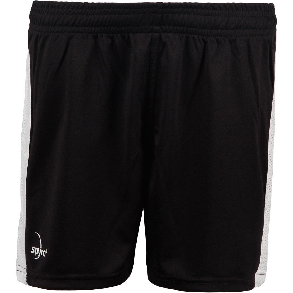 Spyro pantalones cortos futbol niño K-R-TRAINY BLACK/WHITE vista frontal
