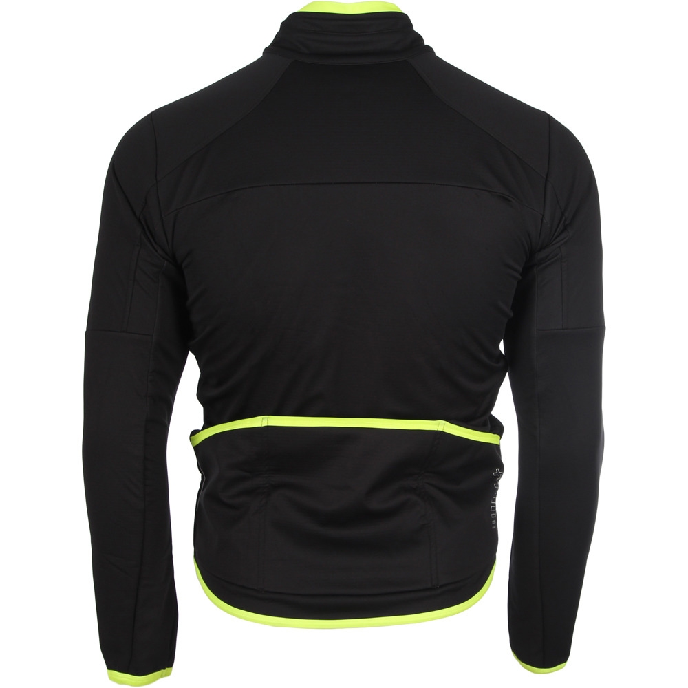 Rh+ cortavientos ciclismo hombre SPACE JACKET F/W2017 BLACK/FLUO YELLOW vista trasera