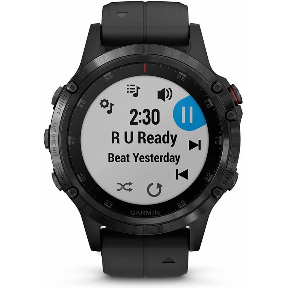 Garmin pulsómetros con gps FENIX 5 PLUS ZAFIRO NEGRO CORREA NEGRA 03