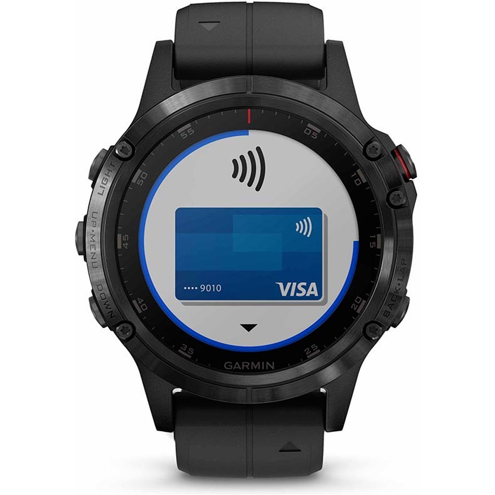 Garmin pulsómetros con gps FENIX 5 PLUS ZAFIRO NEGRO CORREA NEGRA 04