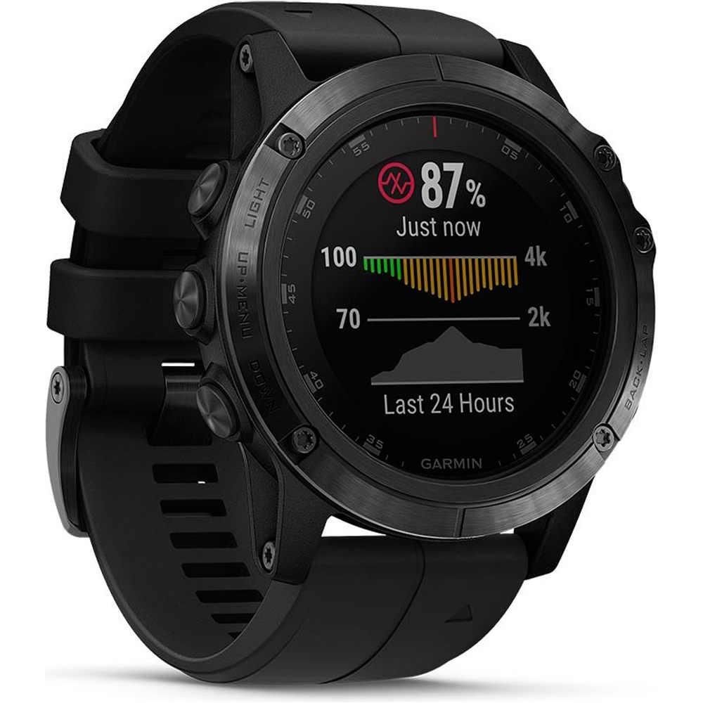 Garmin pulsómetros con gps FENIX 5X PLUS ZAFIRO NEGRO CORREA NEGRA 03