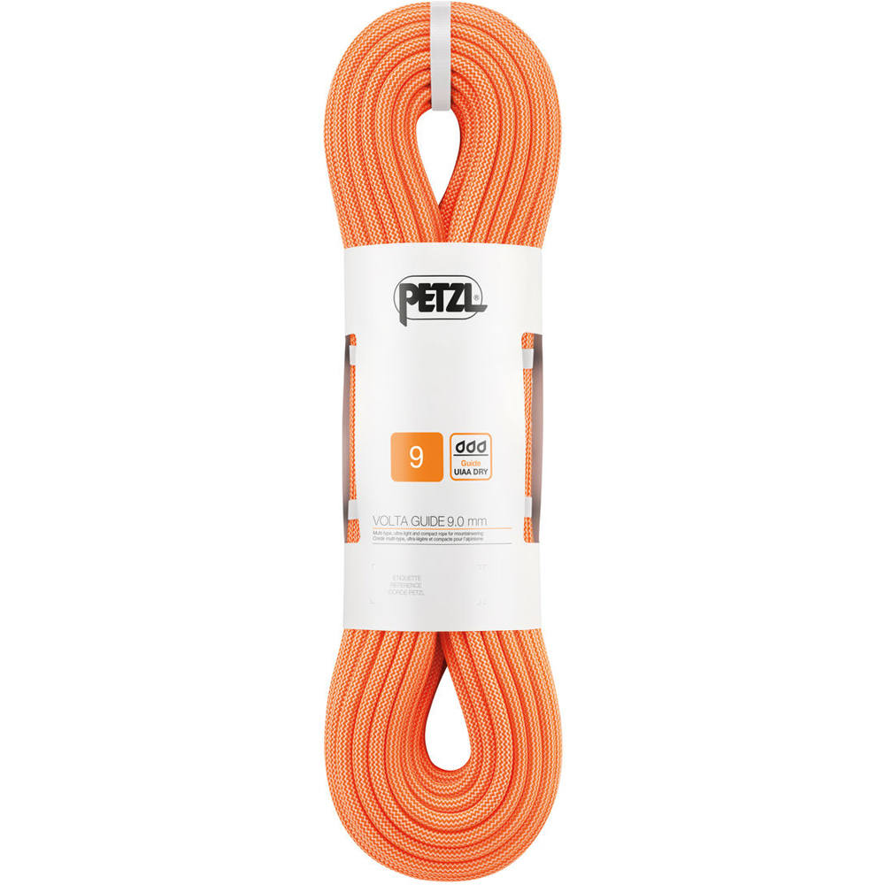 Petzl cuerda escalada VOLTA GUIDE CUERDA NARANJA 9 MM X 40 M vista frontal