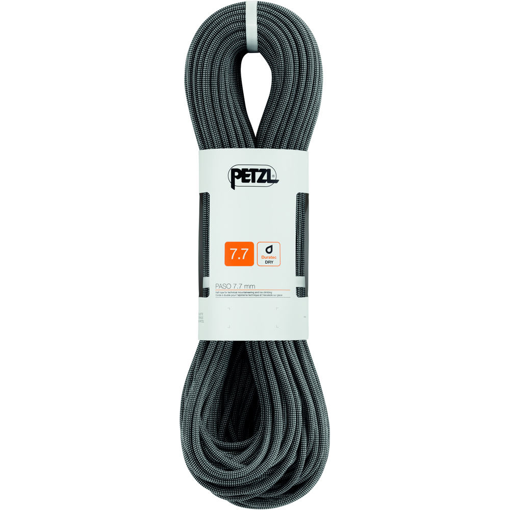 Petzl cuerda escalada DOBLE PASO GUIDE  7,7 mm 50 m GR vista frontal