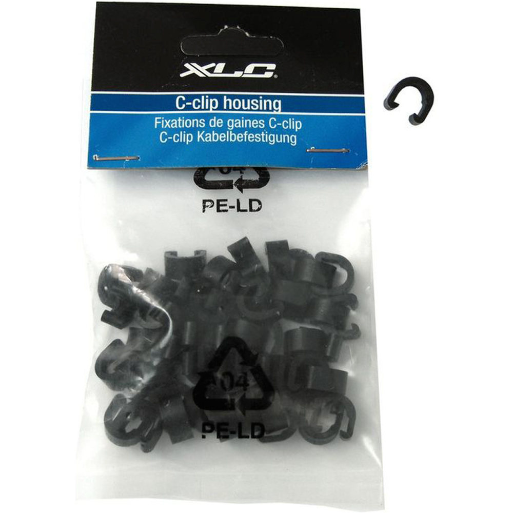 Xlc cableado y tope funda ciclismo XLC BR-X30 CLIP PARA FUNDAS CABLE NEGRO BOLSA 50 U vista frontal