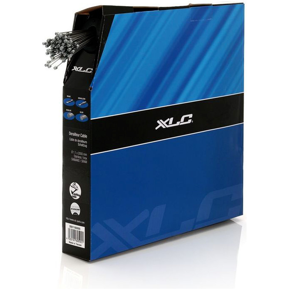 Xlc cableado y tope funda ciclismo XLC SH-X01 CABLE DE FRENO 1.1x2000MM NIROSTA 100 U vista frontal