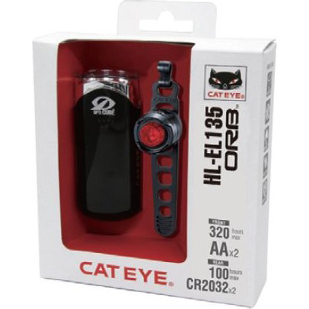 Cateye kit luces bicicleta KIT LUCES CATEYE FARO EL135/ORB vista frontal