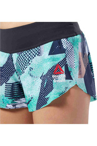 Reebok mallas piratas fitness mujer RC KNW Short Print vista detalle