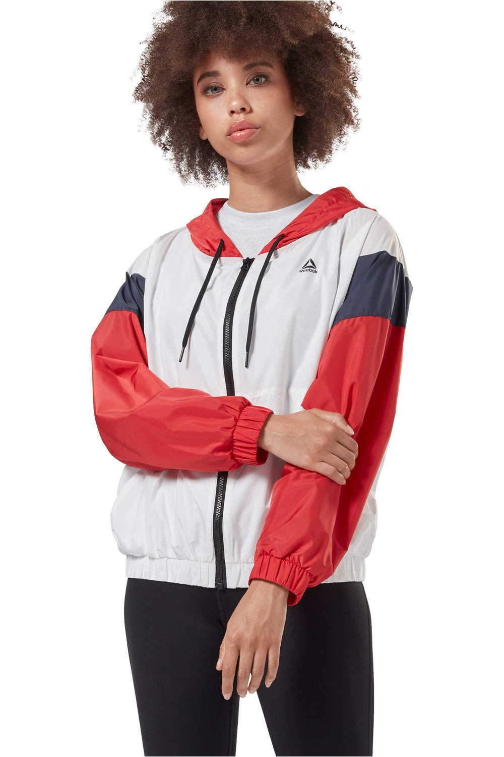 Reebok chaquetas mujer Linear Logo Windbreaker vista frontal