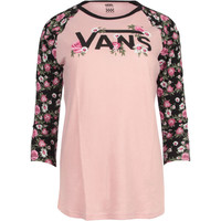 Vans camiseta manga corta mujer FLORALS PRINTED RAGLAN vista frontal