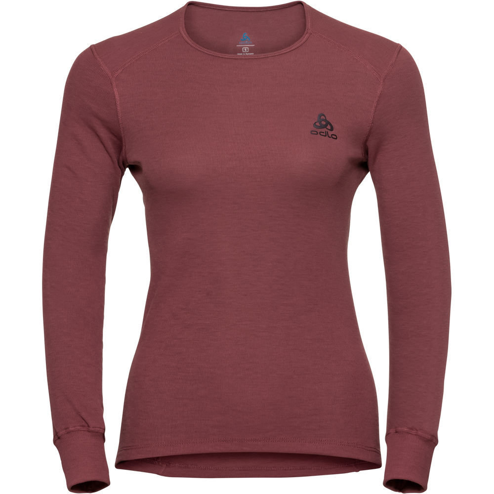 Odlo camiseta térmica manga larga mujer _3_BL TOP Crew neck l/s ACTIVE WARM vista frontal