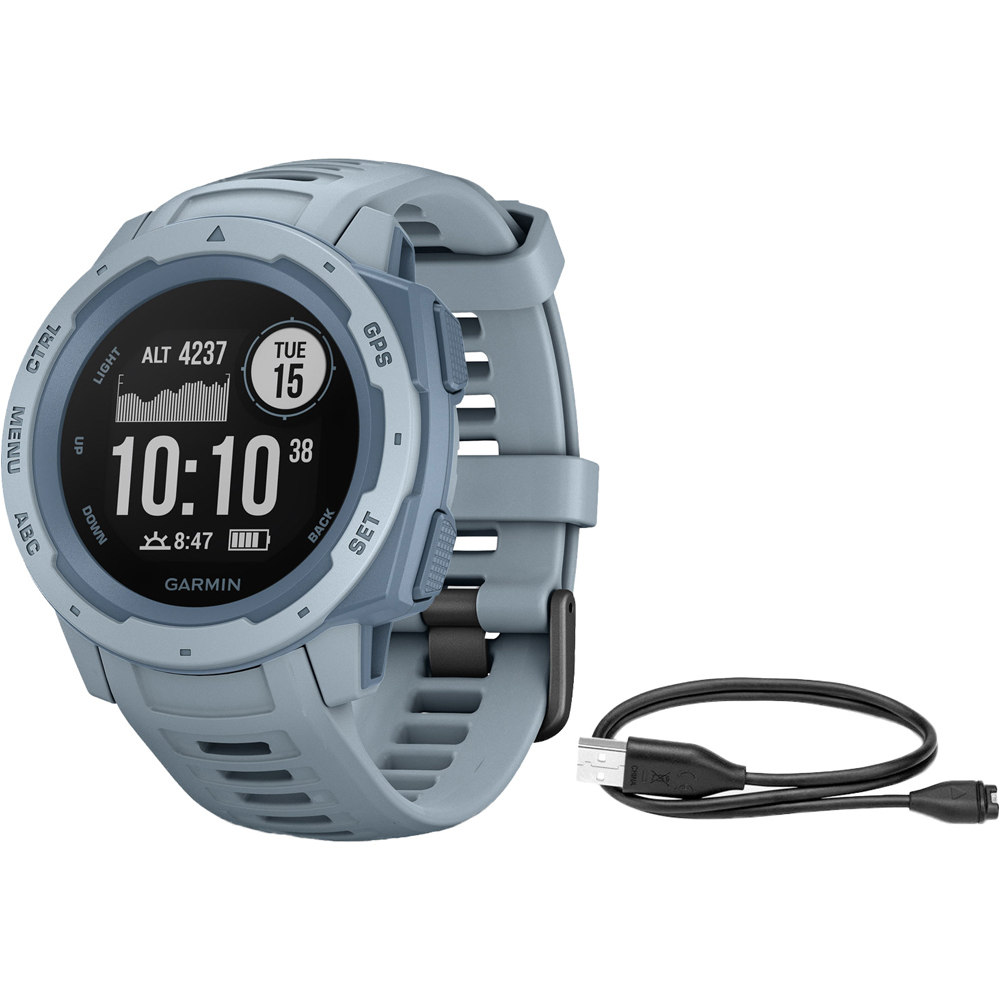 Garmin pulsómetros con gps INSTINCT AZUL PAST vista frontal