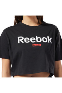 Reebok camiseta manga corta mujer Linear Logo Crop Tee vista detalle