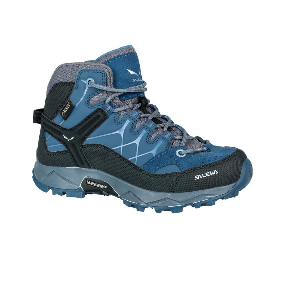 Salewa bota trekking niño JR ALP TRAINER MID GTX AZ lateral exterior